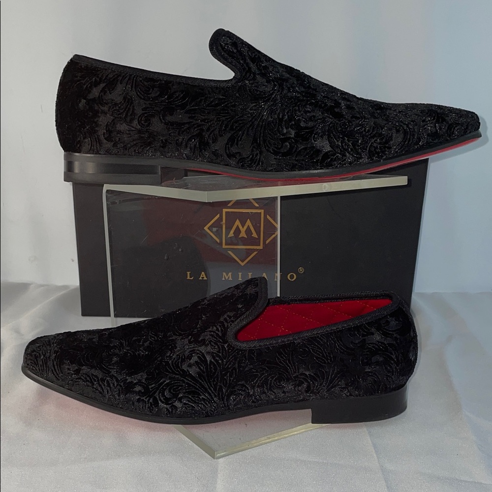 LA MILANO MENS VELVET DRESS SHOES FTL-10-294